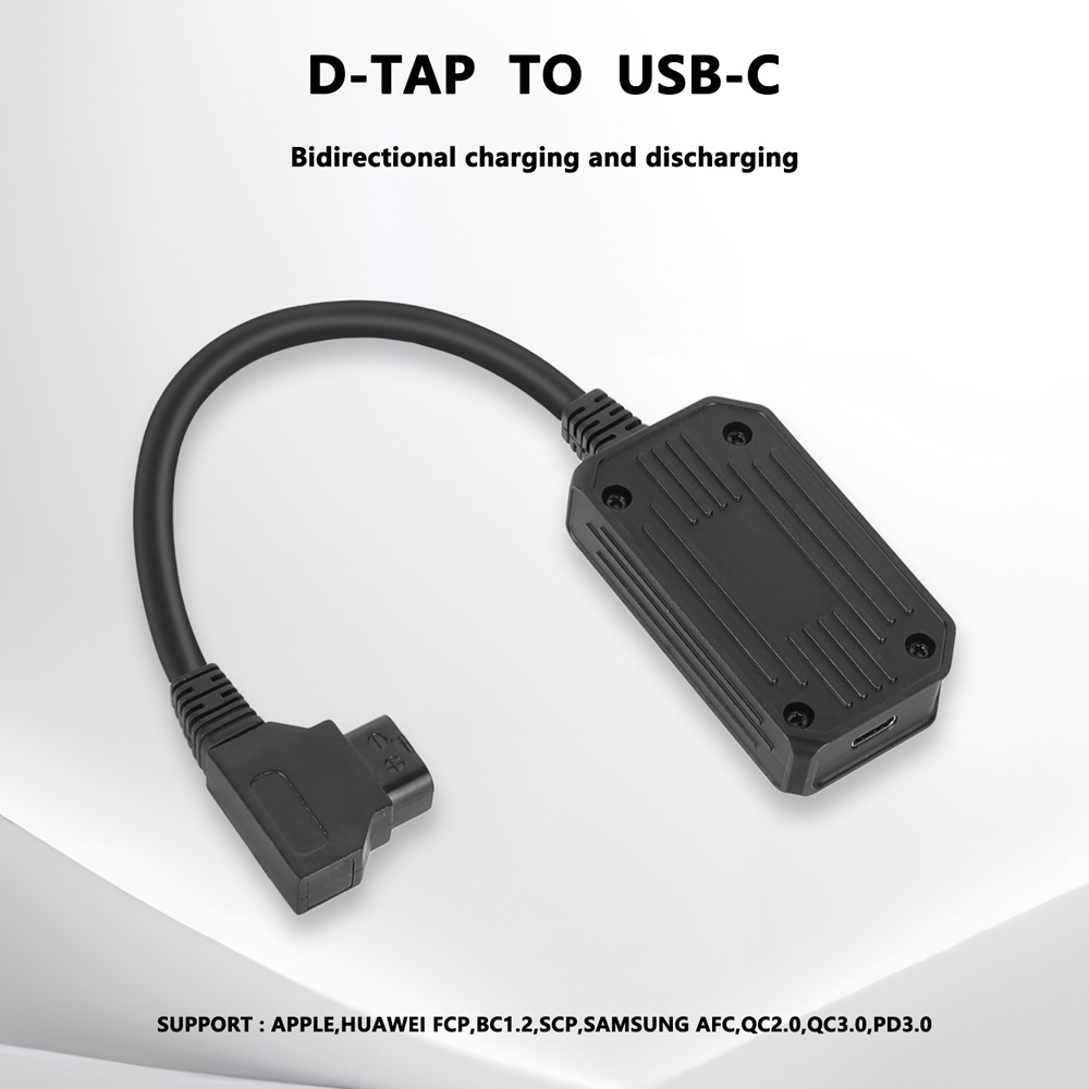 CAMVATE Male D-Tap to 2-Port Female D-Tap and USB-C Splitter Cable (21 to 59")