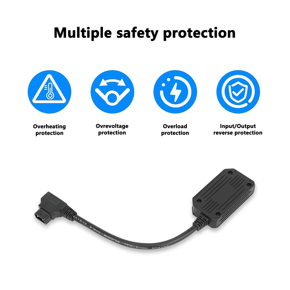 CAMVATE Male D-Tap to 2-Port Female D-Tap and USB-C Splitter Cable (21 to 59")