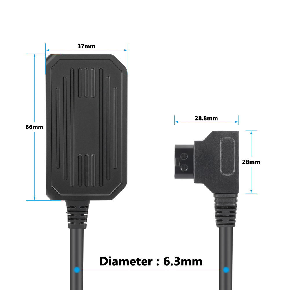 CAMVATE Male D-Tap to 2-Port Female D-Tap and USB-C Splitter Cable (21 to 59")