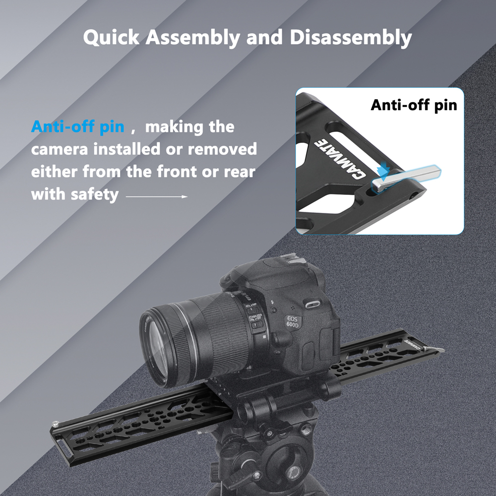 CAMVATE ARRI Standard Dovetail with Bridge Plate & 19mm Studio Rod Support System