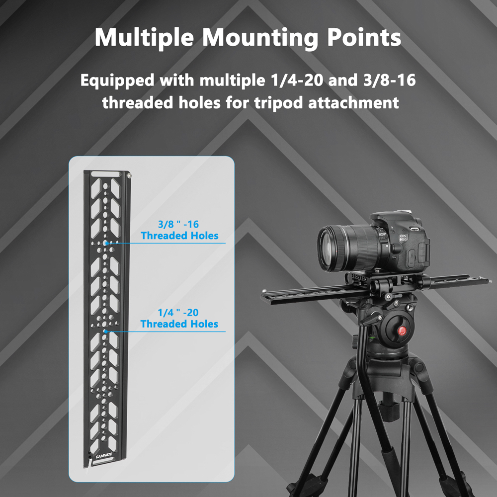 CAMVATE ARRI Standard Dovetail with Bridge Plate & 19mm Studio Rod Support System