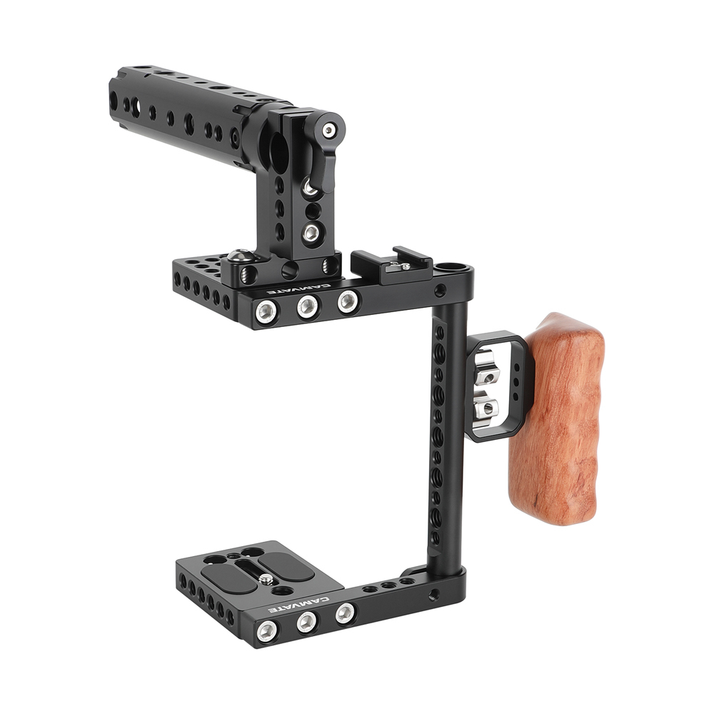 CAMVATE Camera Cage Rig w/Top Handle Tripod Mount Plate for Canon Nikon Sony Panasonic