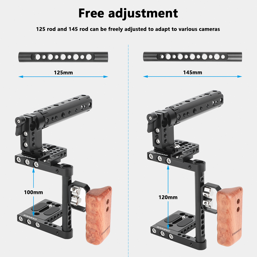 CAMVATE Camera Cage Rig w/Top Handle Tripod Mount Plate for Canon Nikon Sony Panasonic