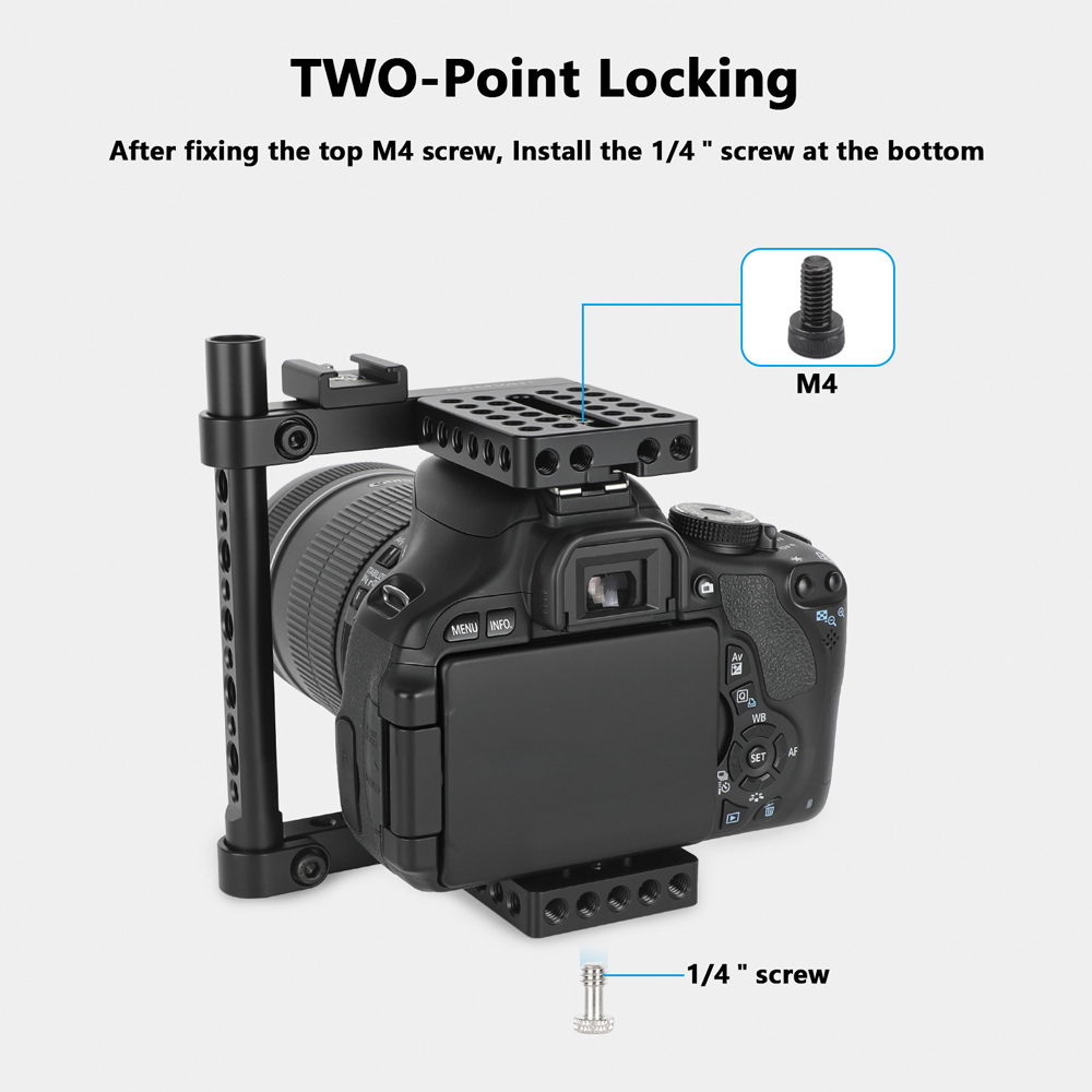 CAMVATE Camera Cage Rig w/Top Handle Tripod Mount Plate for Canon Nikon Sony Panasonic