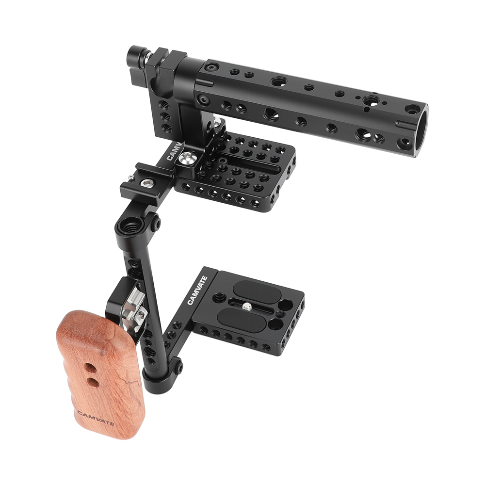 CAMVATE Camera Cage Rig w/Top Handle Tripod Mount Plate for Canon