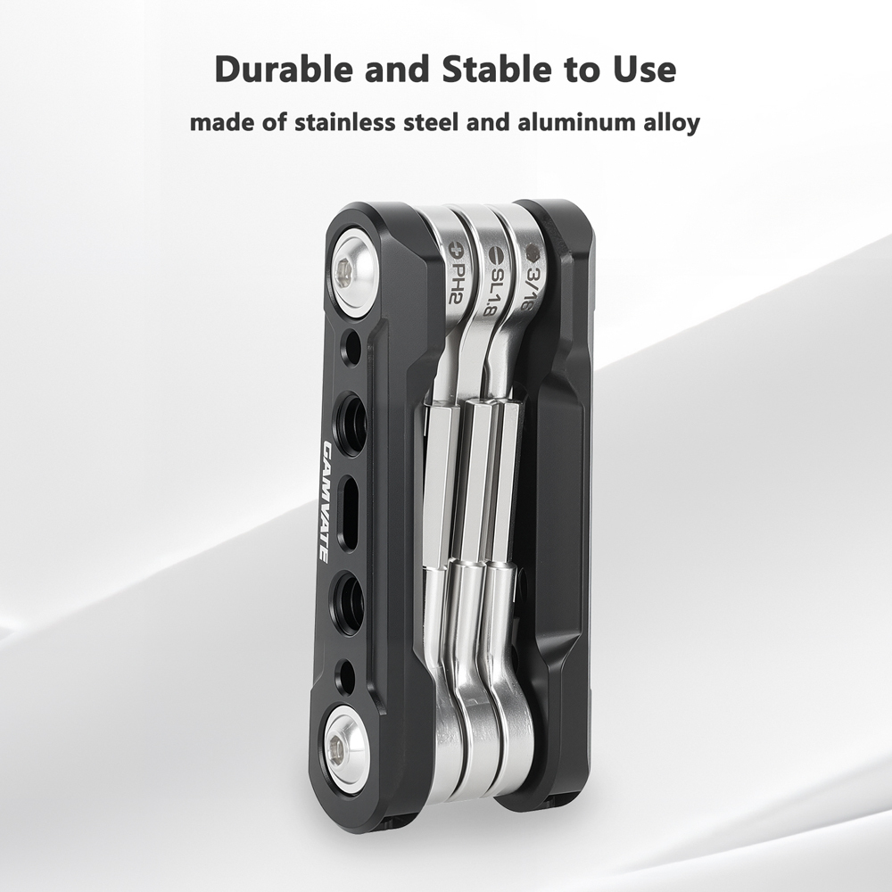 CAMVATE Folding Multi-Tool with Allen Wrenches & Screwdrivers (Red)