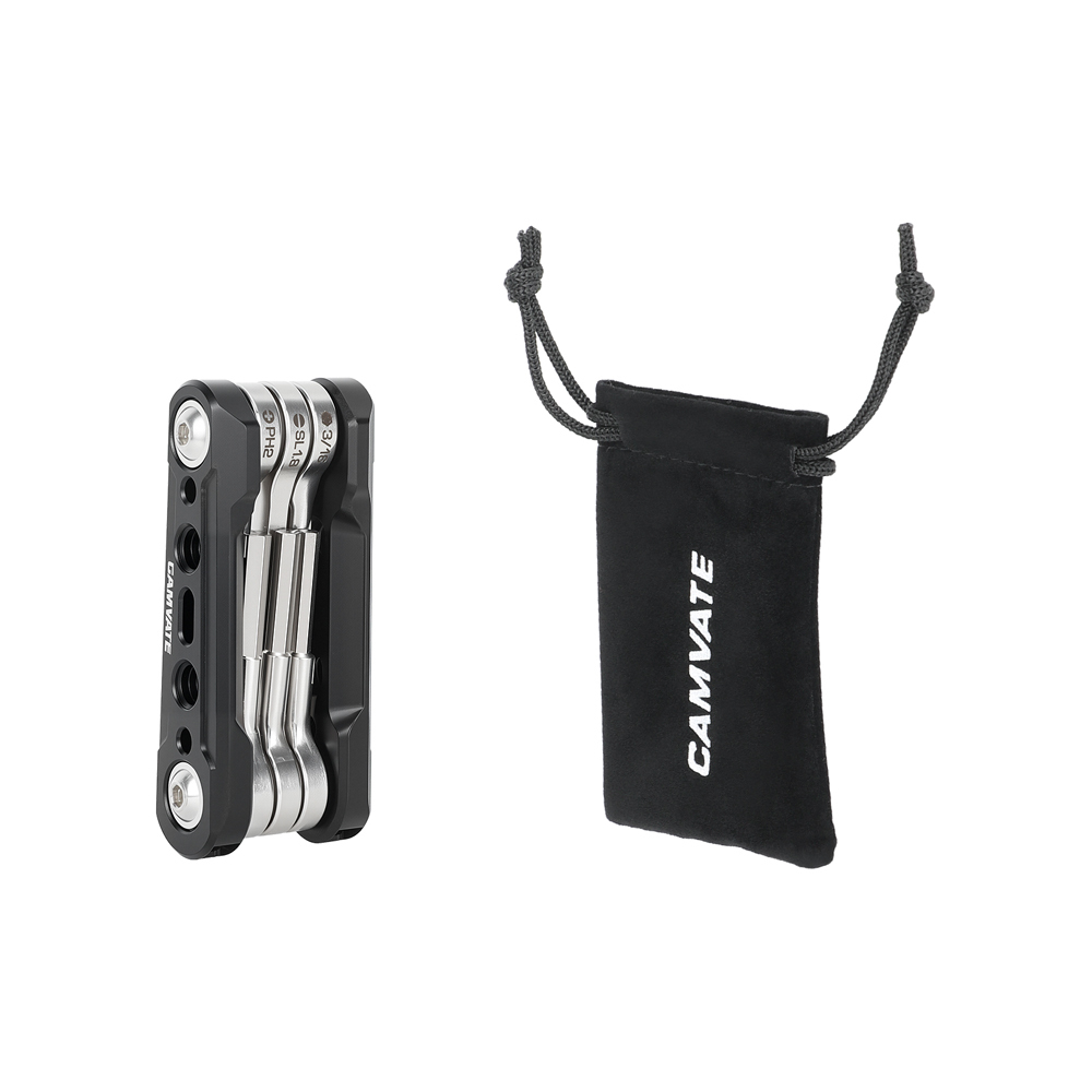 CAMVATE Folding Multi-Tool with Allen Wrenches & Screwdrivers (Red)