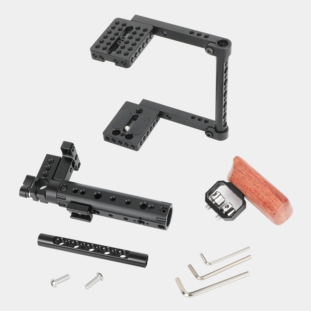CAMVATE DSLR Camera Cage Top Handle Wood Grip for Canon 600D 70D 80D