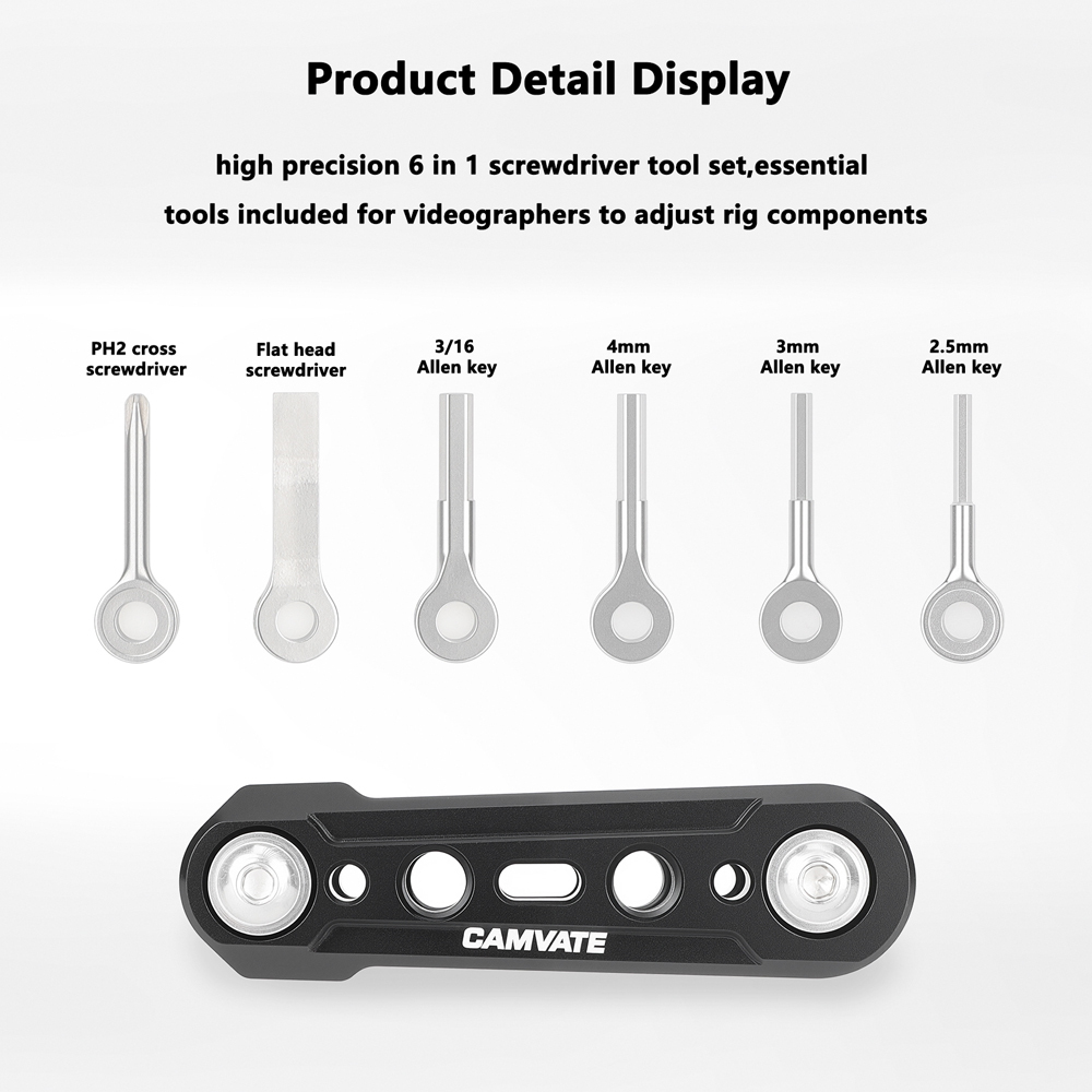CAMVATE Folding 6-in-1 Multi-Tool Kit (Black)