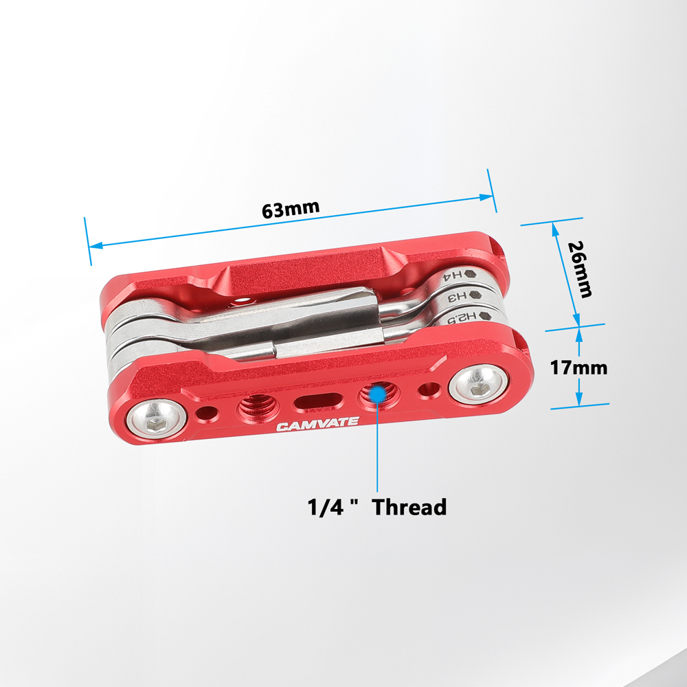 CAMVATE Folding 6-in-1 Multi-Tool Kit (Red)