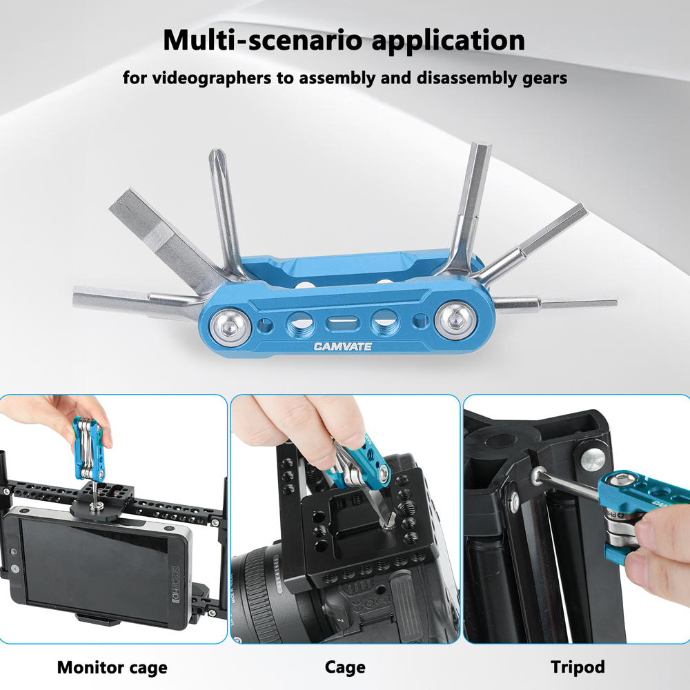 CAMVATE Folding 6-in-1 Multi-Tool Kit (Blue)