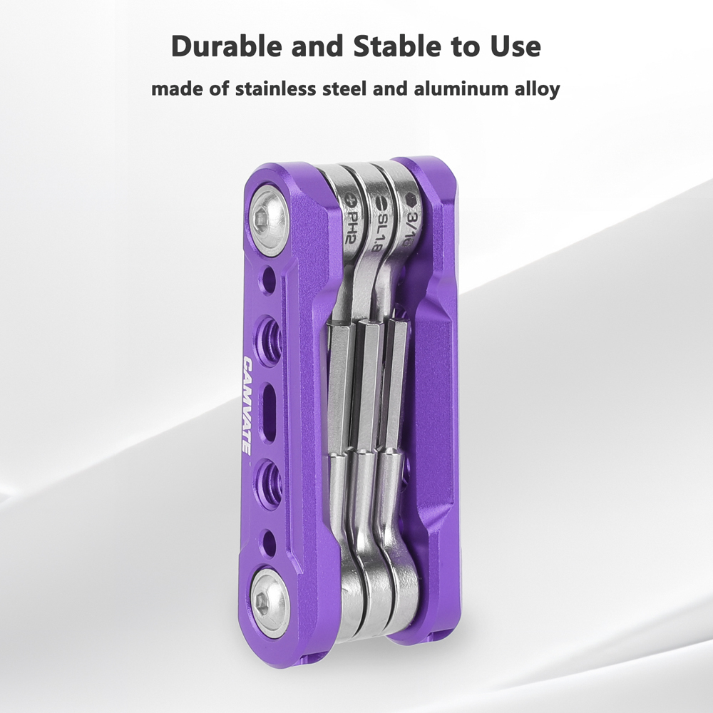 CAMVATE Folding 6-in-1 Multi-Tool Kit (Purple)