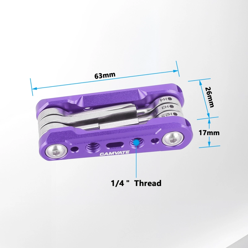 CAMVATE Folding 6-in-1 Multi-Tool Kit (Purple)