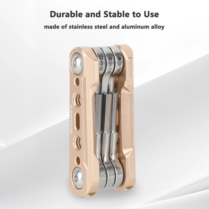 CAMVATE Folding 6-in-1 Multi-Tool Kit (Gold)