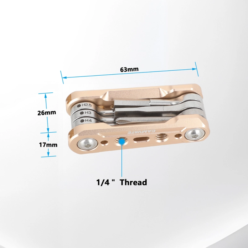 CAMVATE Folding 6-in-1 Multi-Tool Kit (Gold)