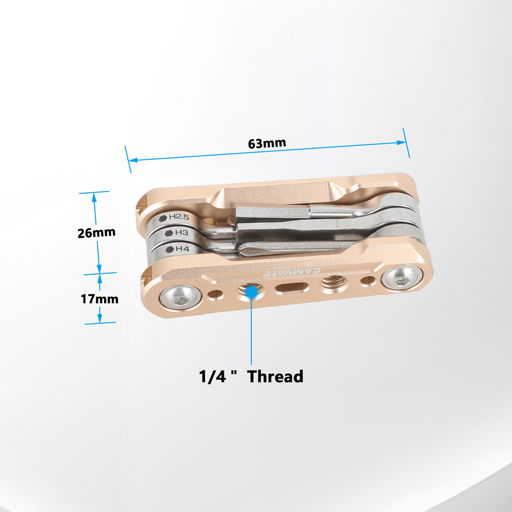 CAMVATE Folding 6-in-1 Multi-Tool Kit (Gold)