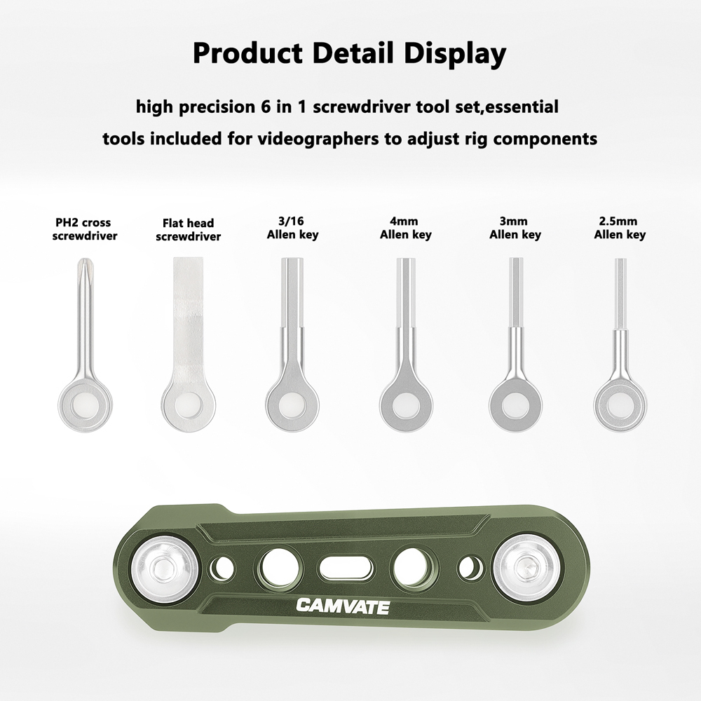CAMVATE Folding 6-in-1 Multi-Tool Kit (Green)