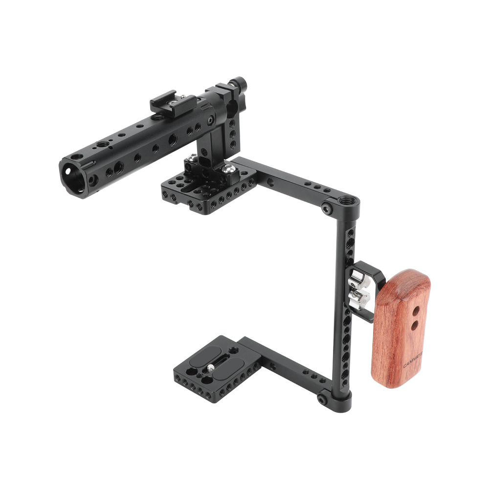 CAMVATE Universal Cage Top Handle Wood Grip for 80D, GH5 (Large)