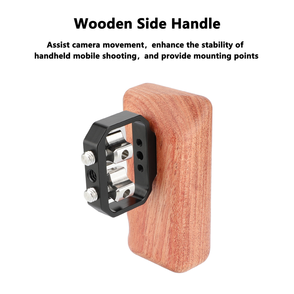 CAMVATE Universal Cage Top Handle Wood Grip for 80D, GH5 (Large)
