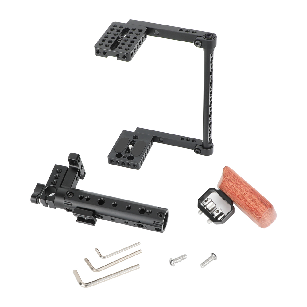 CAMVATE Universal Cage Top Handle Wood Grip for 80D, GH5 (Large)