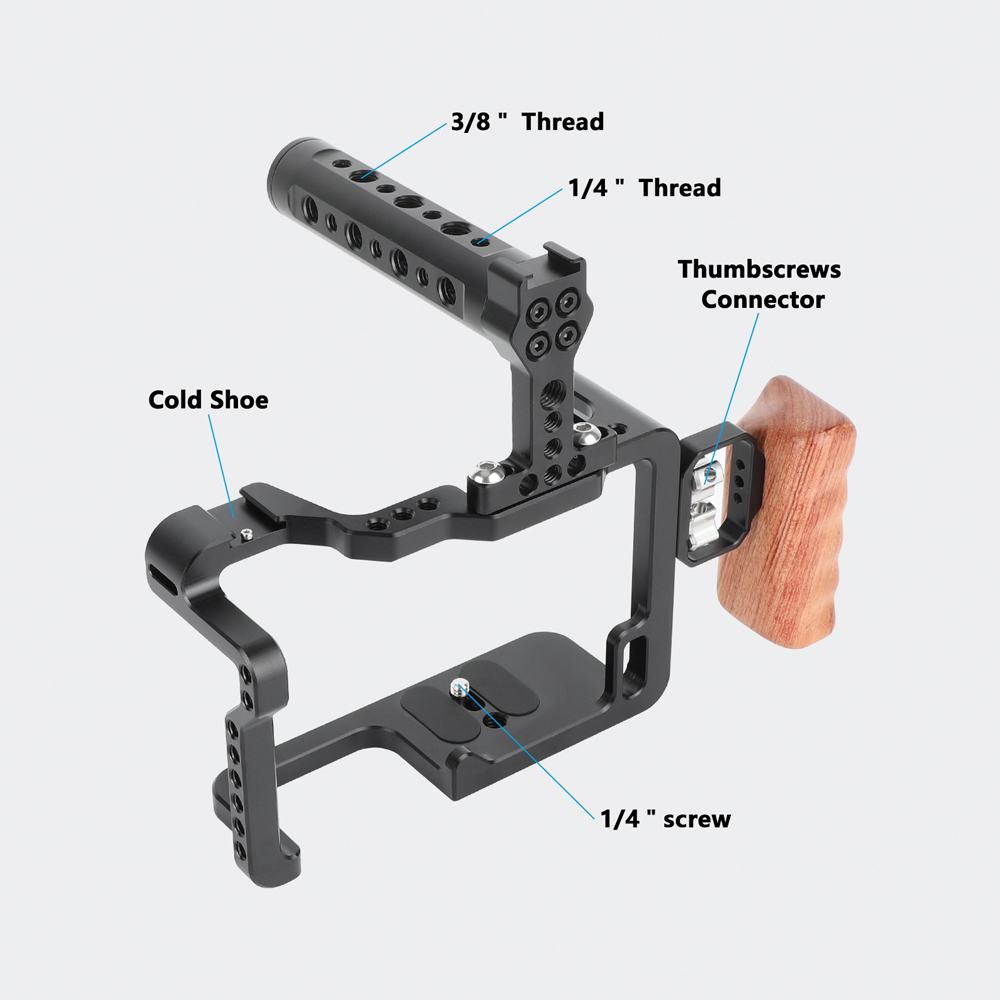 CAMVATE Panasonic GH5 Full Cage Kit With Handles And Shoe Mounts
