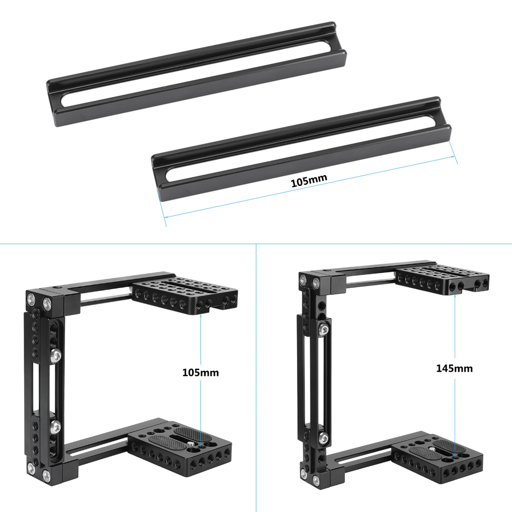 CAMVATE Adjustable Half Cage Kit With Manfrotto Quick Release Plate 15mm Railblock Base + Wooden Handgrip