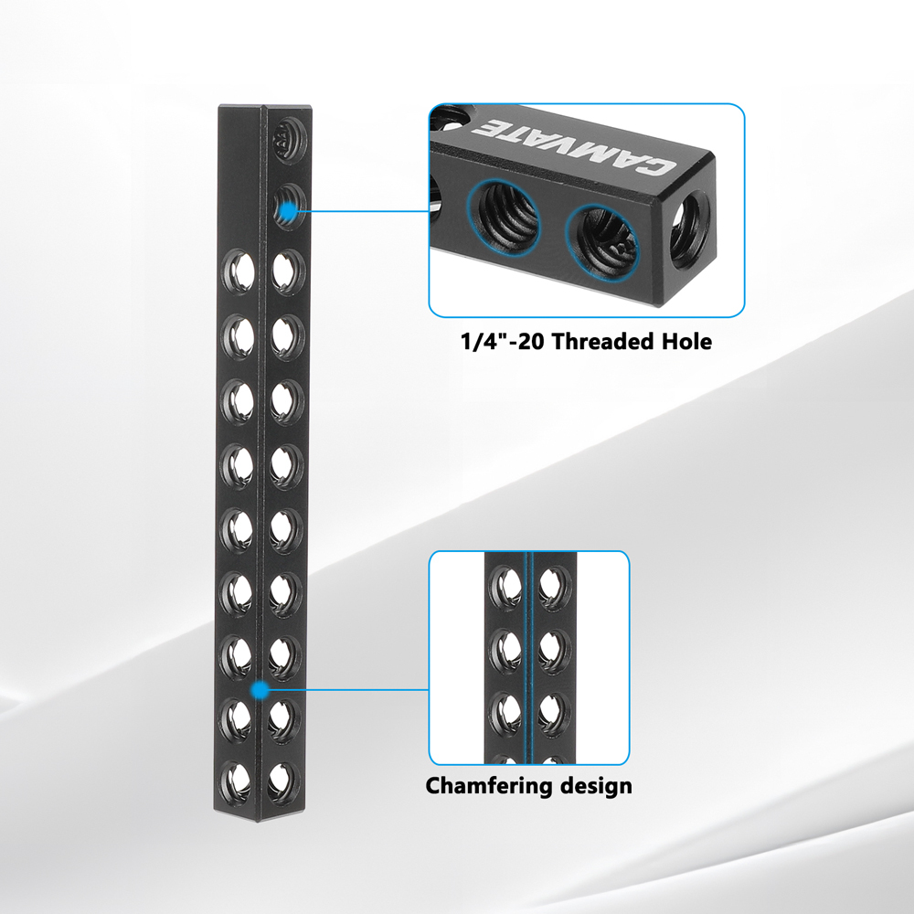 CAMVATE Cool Black Aluminum Cheese Bar with 1/4-20 Thread Hole for Monitor