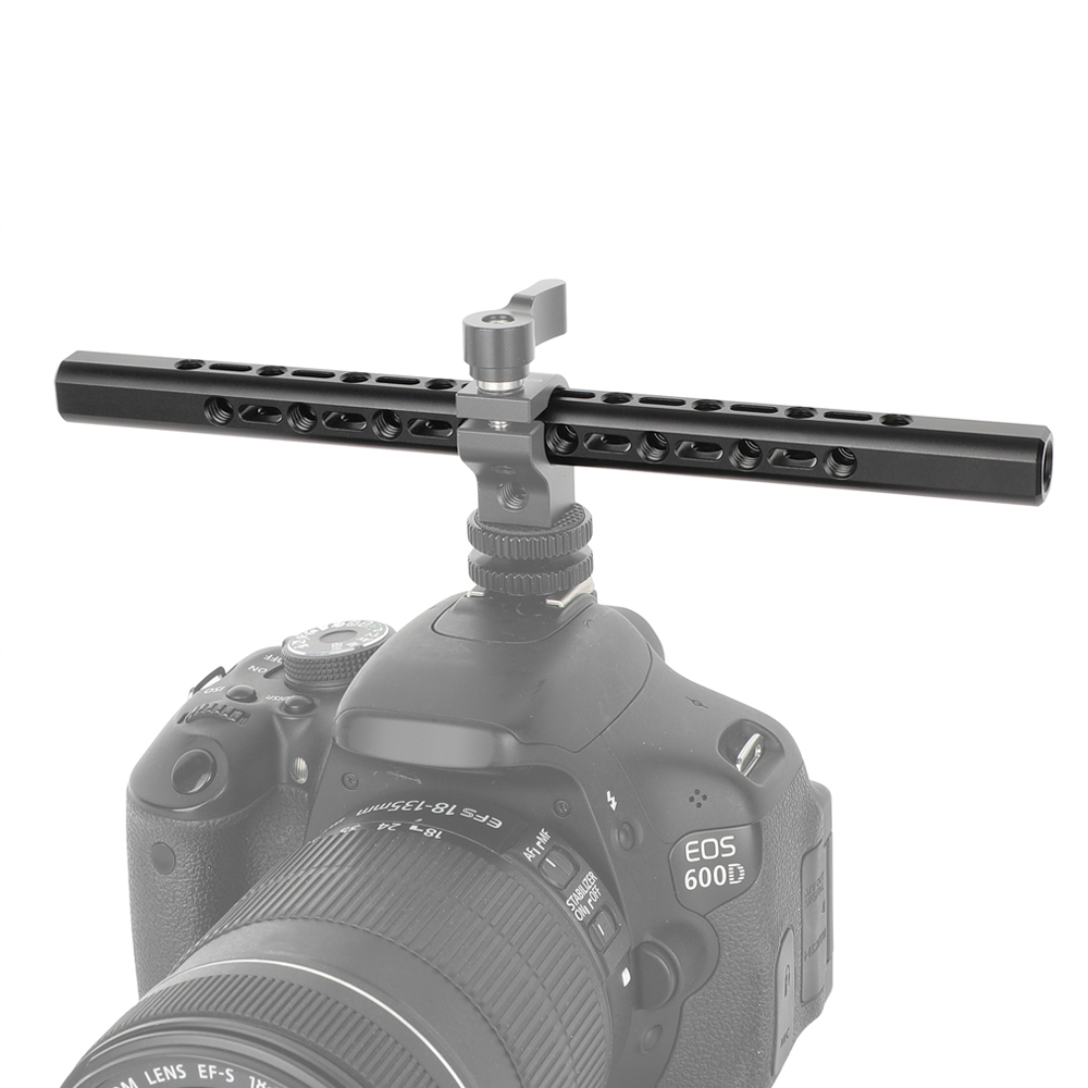 CAMVATE Support Bar with 1/4"-20 & 3/8"-16 Threads for 15mm Rod System (10", Pair)