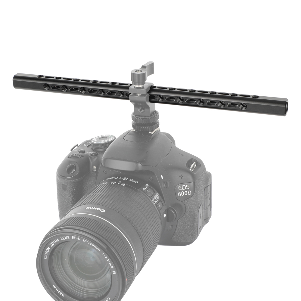 CAMVATE Support Bar with 1/4"-20 Accessory Threads for 15mm Rod System (9.8", 2-Pack)