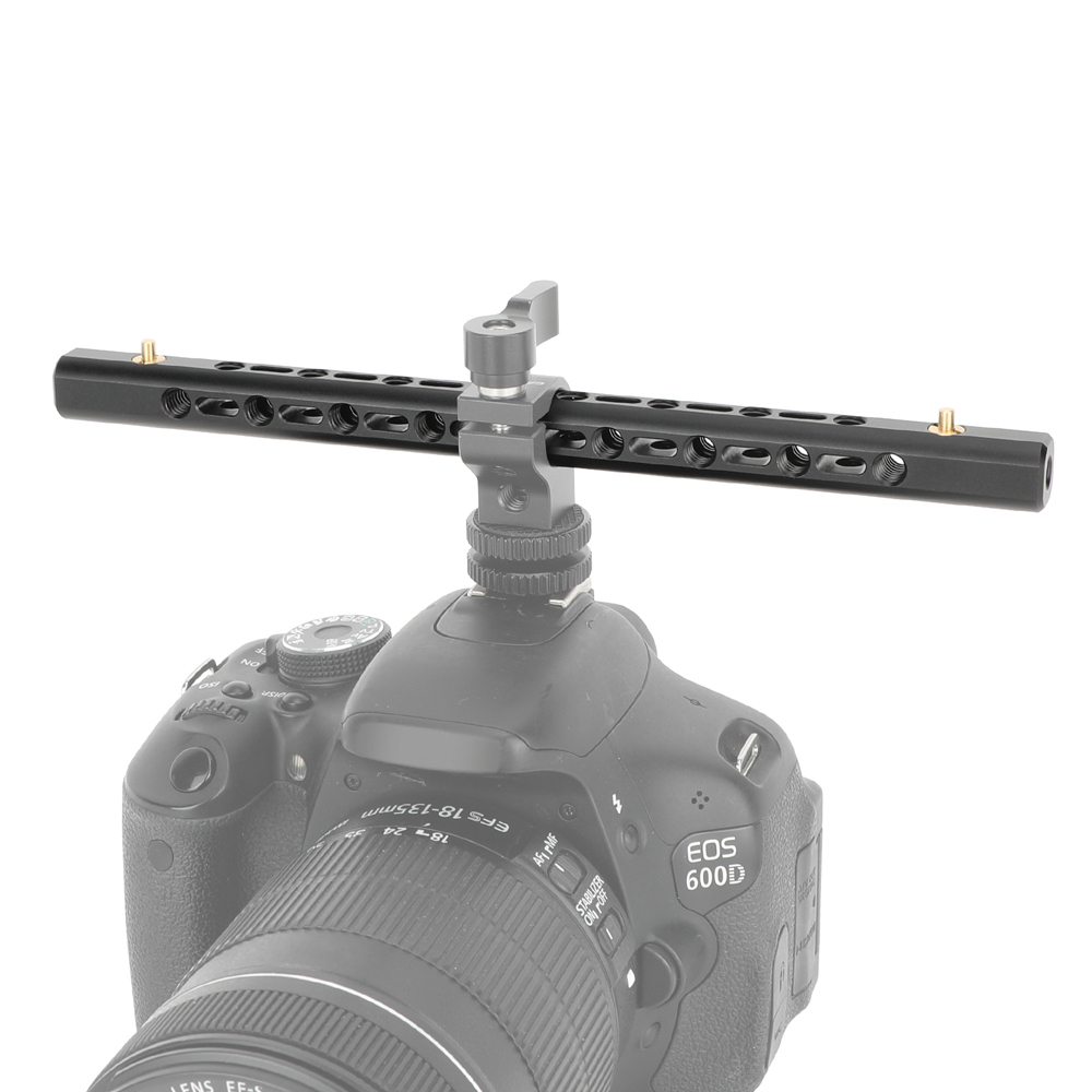 CAMVATE Support Bar with 1/4"-20 Accessory Threads for 15mm Rod System (9.8", 2-Pack)