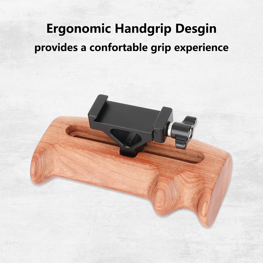 CAMVATE Quick Release ARCA Swiss Style Wooden Hand Grip Either Side For DSLR Camera Cage Kit