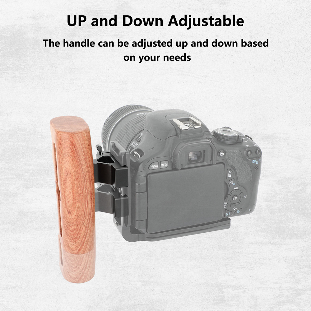 CAMVATE Quick Release ARCA Swiss Style Wooden Hand Grip Either Side For DSLR Camera Cage Kit