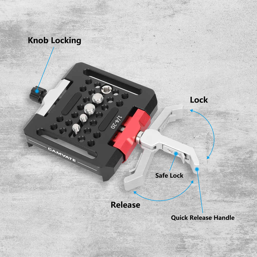 CAMVATE Quick Release Baseplate With Locking Lever For ARRI Dovetail Bridge Plate Sled