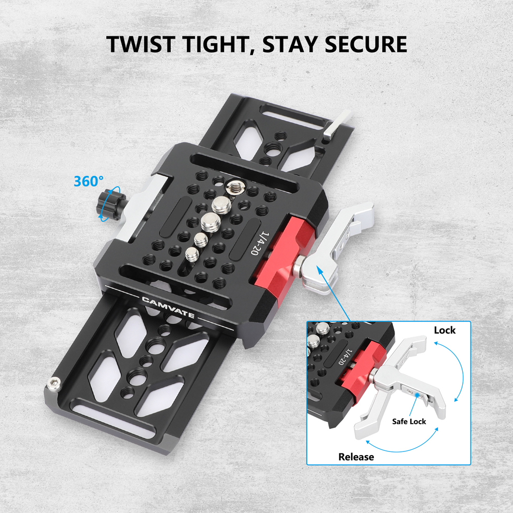 CAMVATE 8" ARRI-Standard Dovetail Plate and 15mm LWS Baseplate