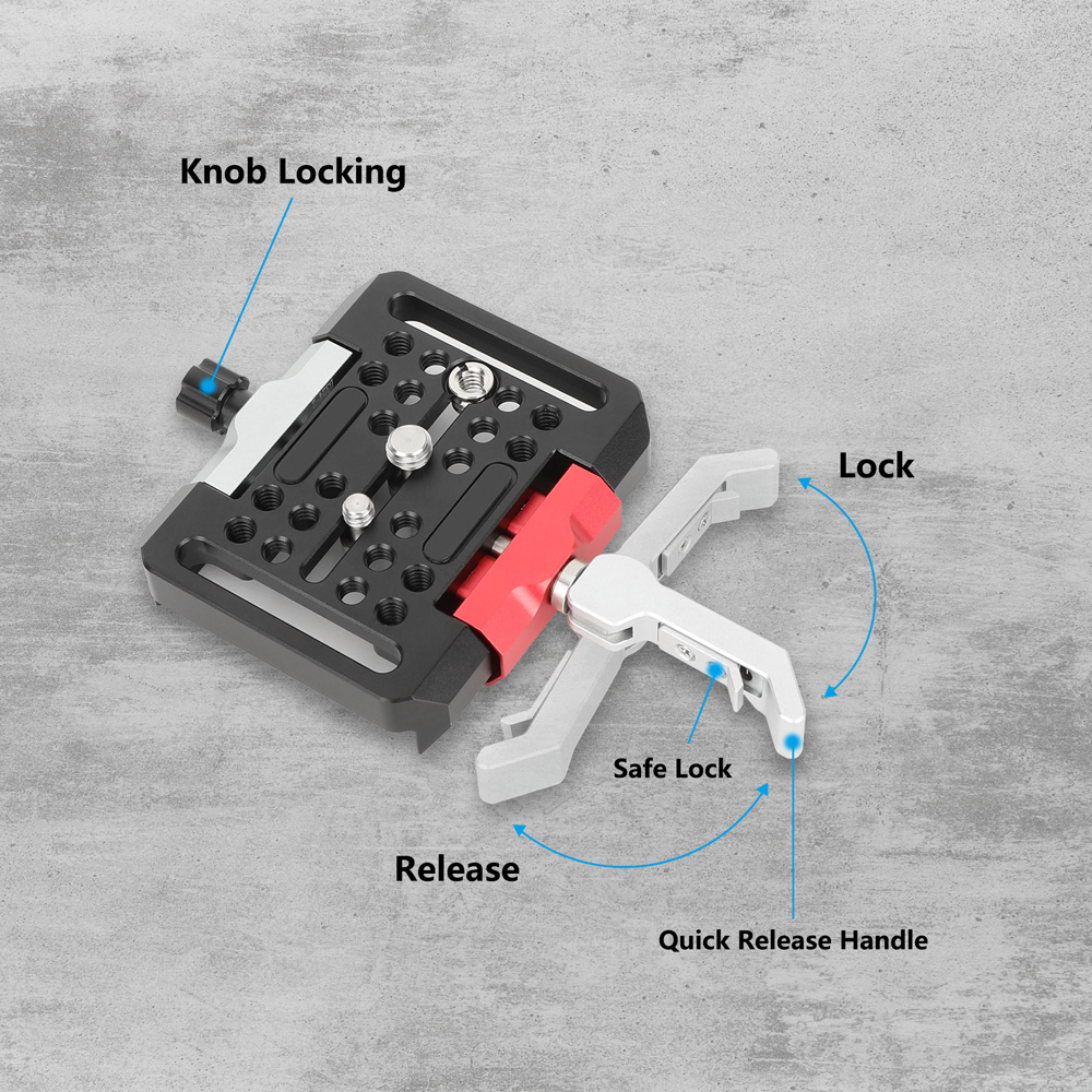 CAMVATE Quick Release Baseplate With Locking Lever For ARRI Dovetail Bridge Plate Sled