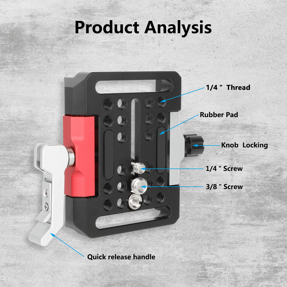 CAMVATE Quick Release Baseplate With Locking Lever For ARRI Dovetail Bridge Plate Sled