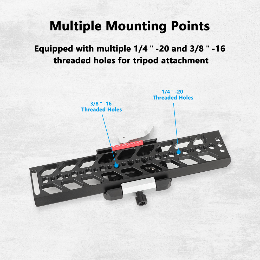 CAMVATE 10" Dovetail Plate and QR Baseplate with Double Rod Adapter