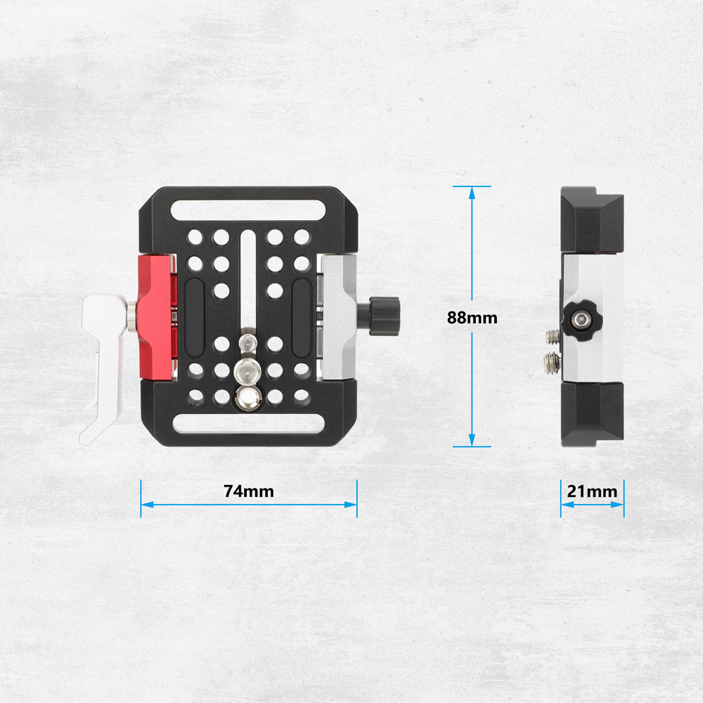 CAMVATE 10" Dovetail Plate and QR Baseplate with Double Rod Adapter