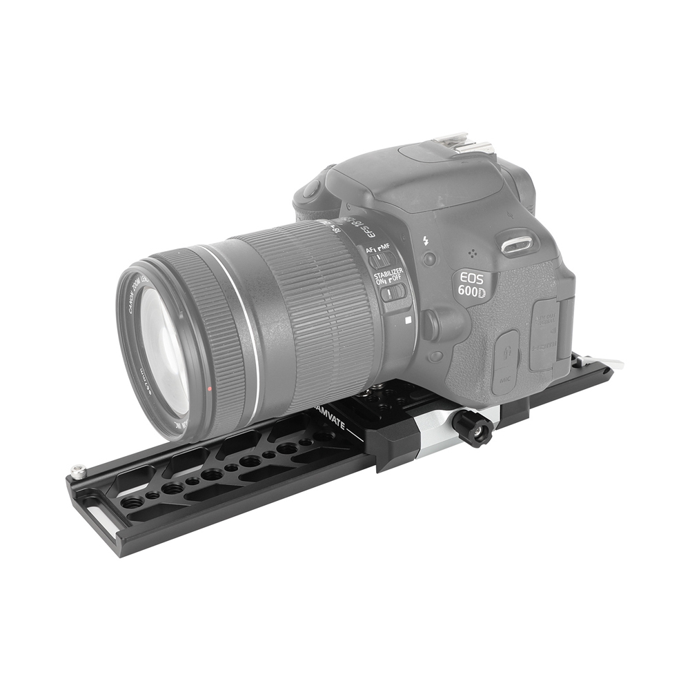 CAMVATE 10" Dovetail Plate and QR Baseplate with Double Rod Adapter