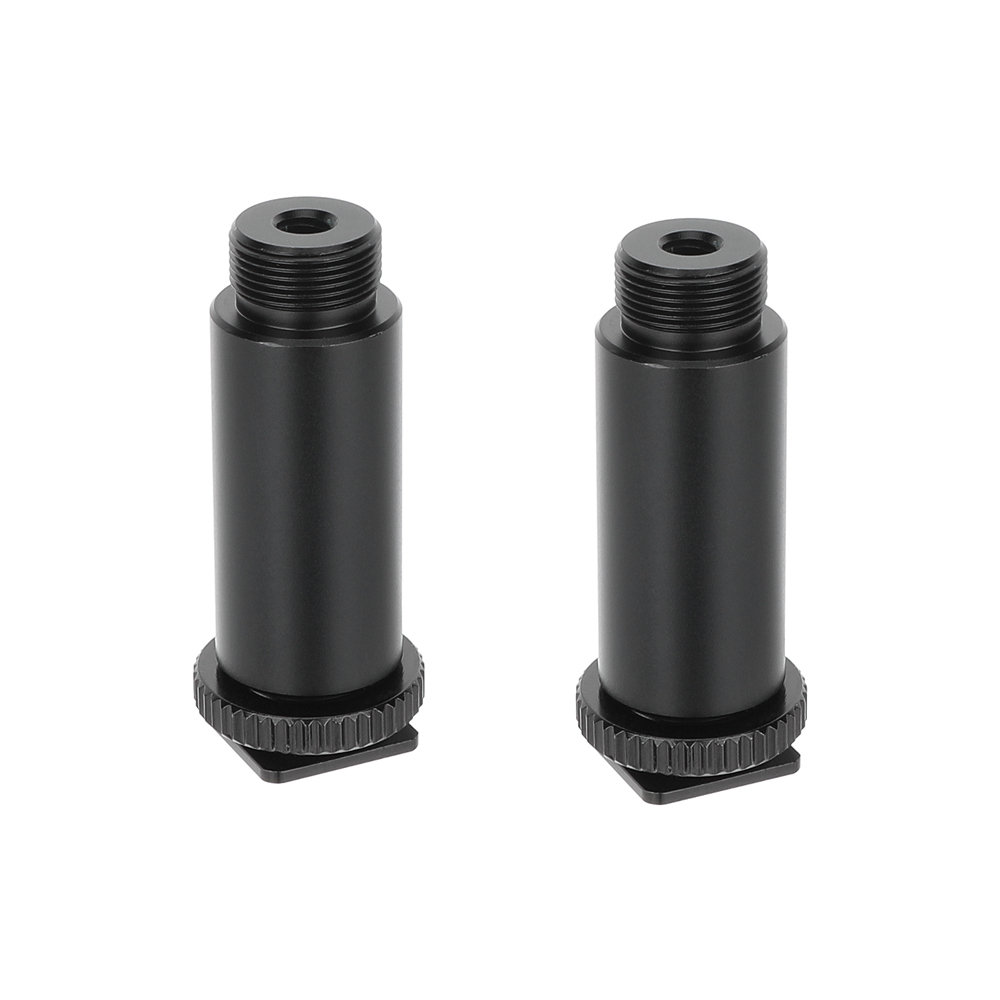 CAMVATE 2" Aluminum Micro Rod With 5/8"-27 Female To 5/8"-27 Male Microphone Thread Screw Adapter (2 Pieces)
