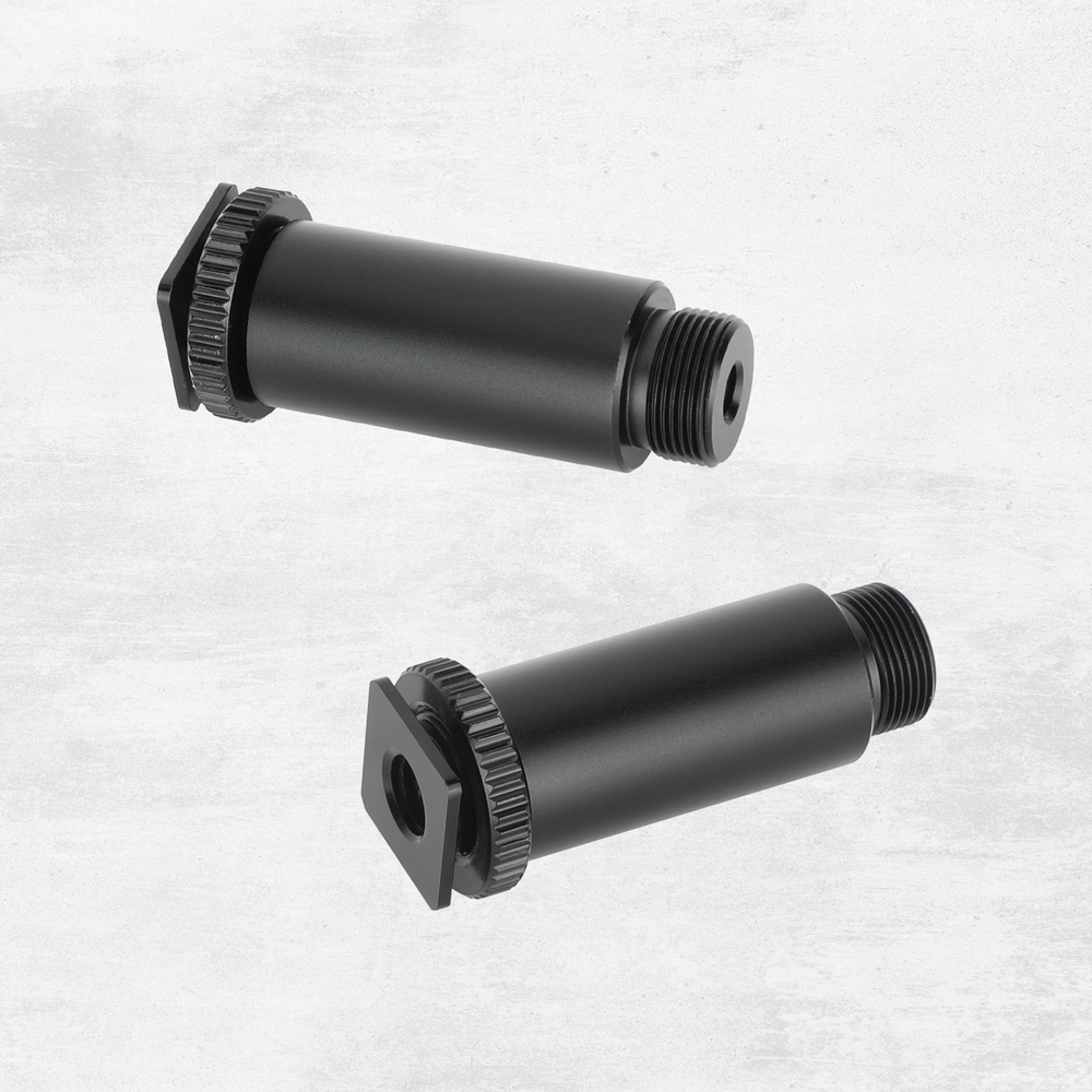 CAMVATE 2" Aluminum Micro Rod With 5/8"-27 Female To 5/8"-27 Male Microphone Thread Screw Adapter (2 Pieces)