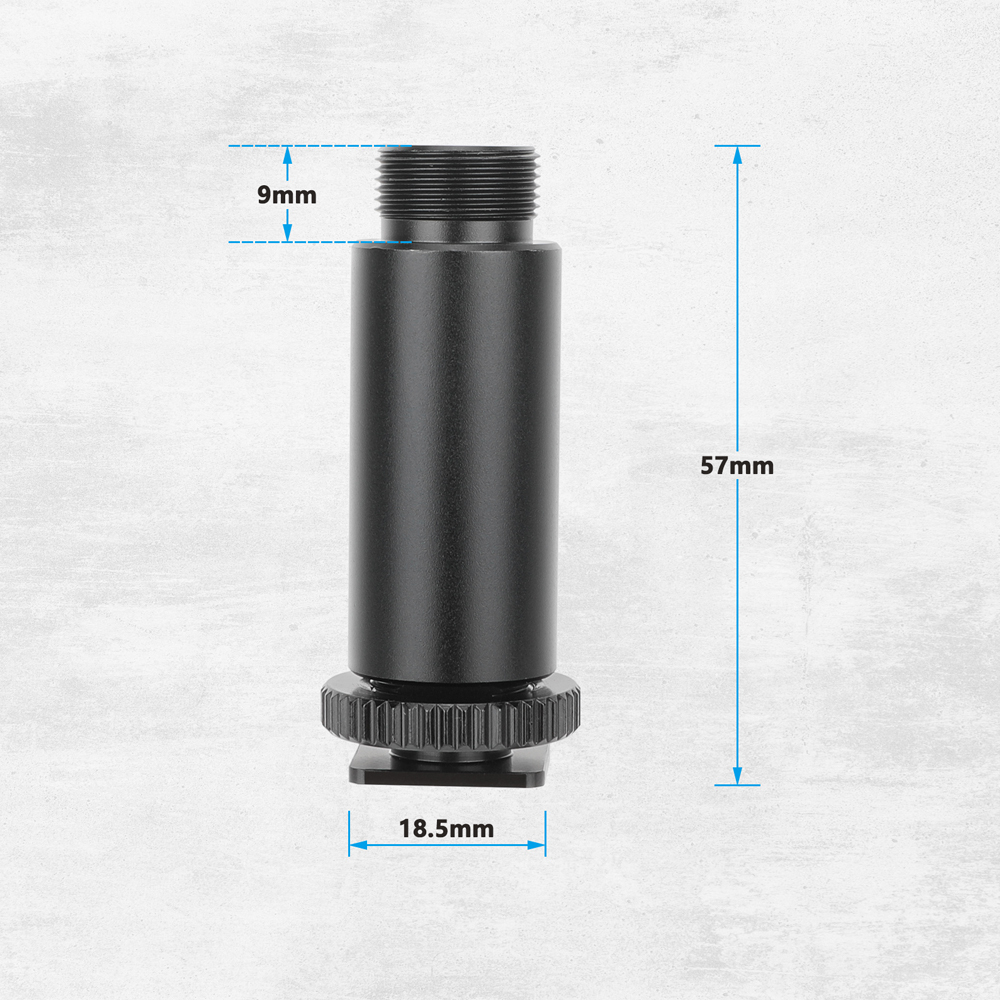 CAMVATE 2" Aluminum Micro Rod With 5/8"-27 Female To 5/8"-27 Male Microphone Thread Screw Adapter (2 Pieces)