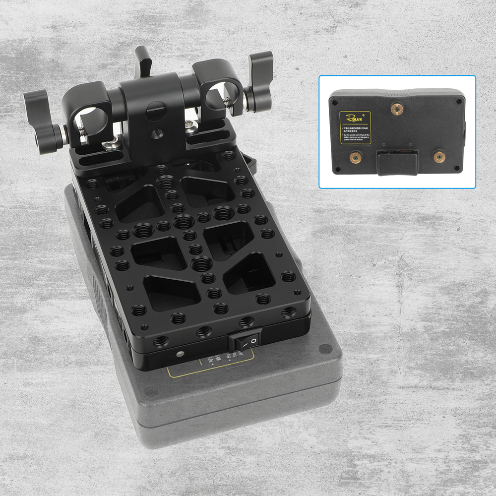 CAMVATE Gold Mount Battery Plate with Swivel 15mm LWS Rod Clamp