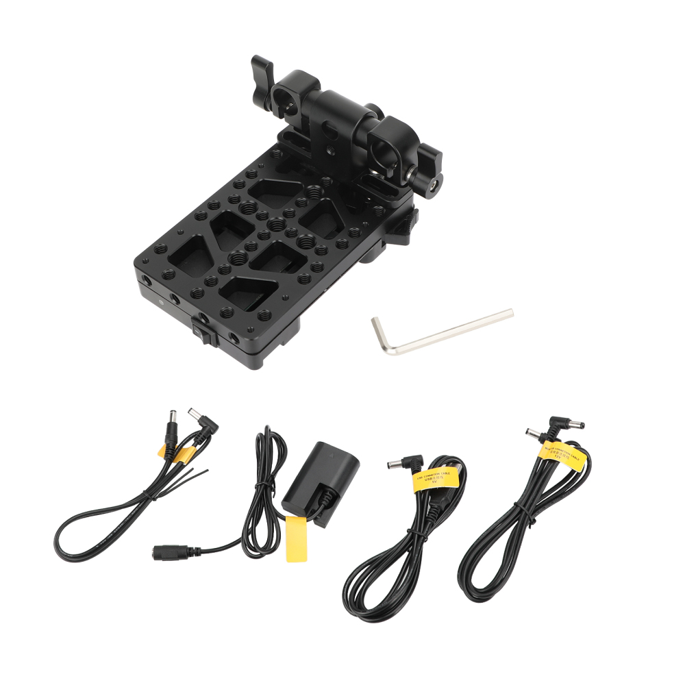 CAMVATE Gold Mount Battery Plate with Swivel 15mm LWS Rod Clamp