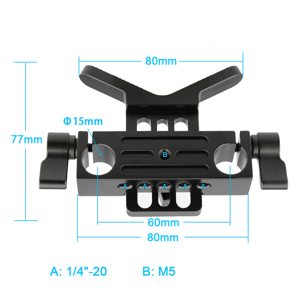 CAMVATE Lens Support 15mm Rod Clamp Rail Block for DSLR Rig Rod Support Rail System