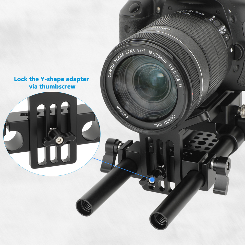 CAMVATE Lens Support 15mm Rod Clamp Rail Block for DSLR Rig Rod Support Rail System