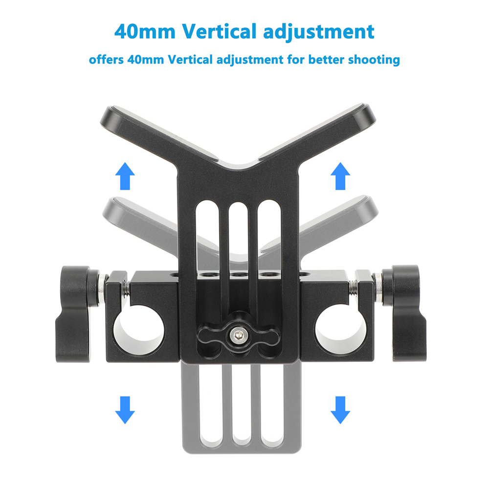 CAMVATE Lens Support 15mm Rod Clamp Rail Block for DSLR Rig Rod Support Rail System
