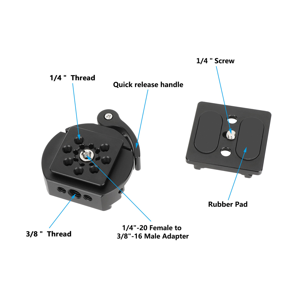 CAMVATE Quick Release ARCA-Type Baseplate with 15mm LWS Rod Mount