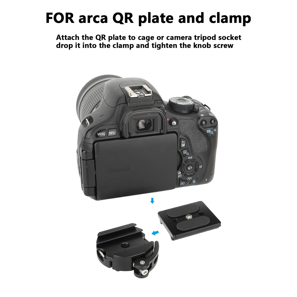 CAMVATE Quick Release ARCA-Type Baseplate with 15mm LWS Rod Mount