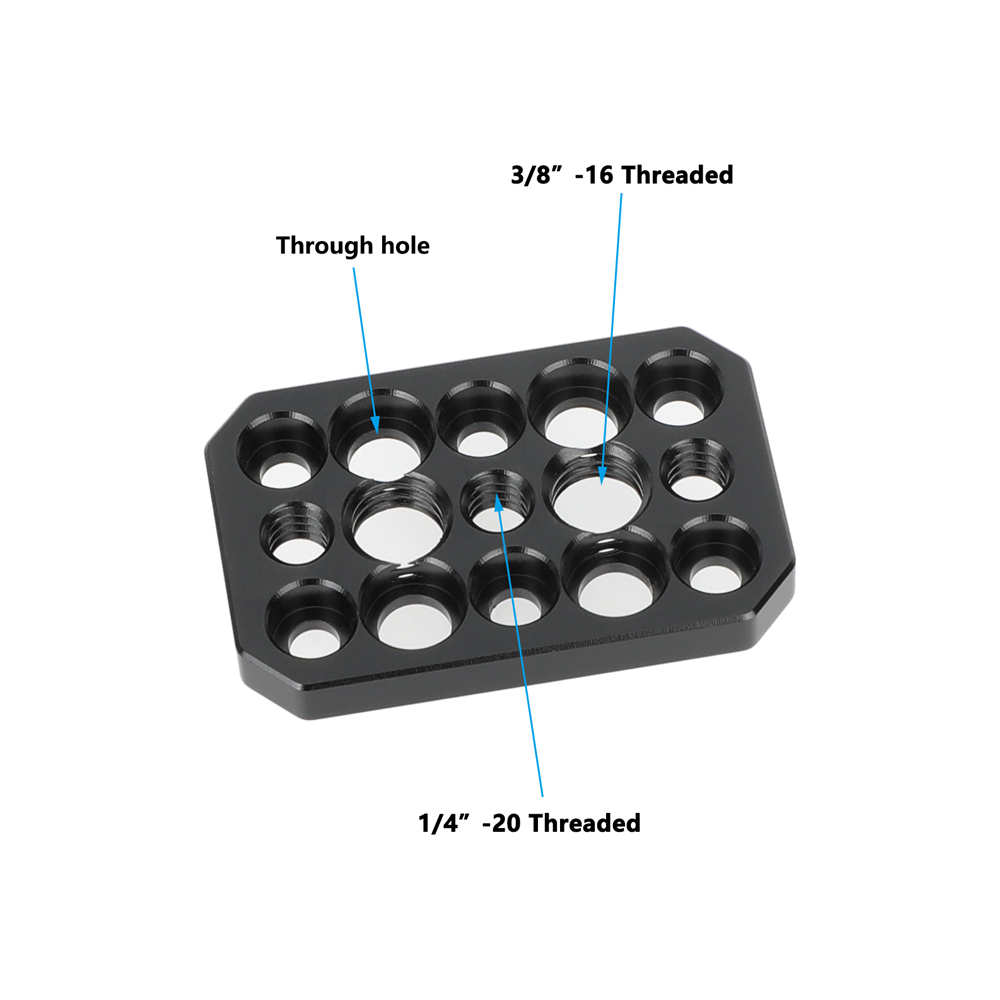 CAMVATE Universal Cheese Plate Extension Plate With 1/4"-20 Mounting Points For Photographic Accessory DIY Configuration
